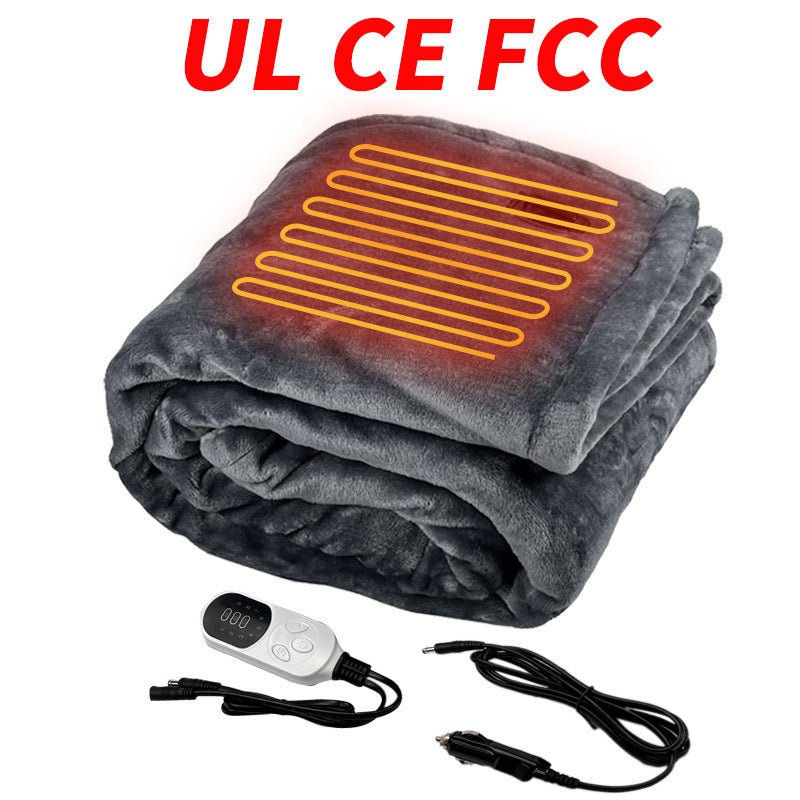 12V Car Electric Heating Blanket for Travel, Office & Comfort