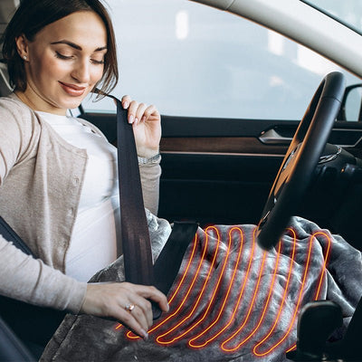 12V Car Electric Heating Blanket for Travel, Office & Comfort