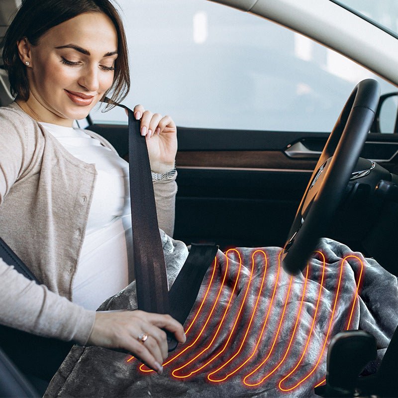 12V Car Electric Heating Blanket for Travel, Office & Comfort