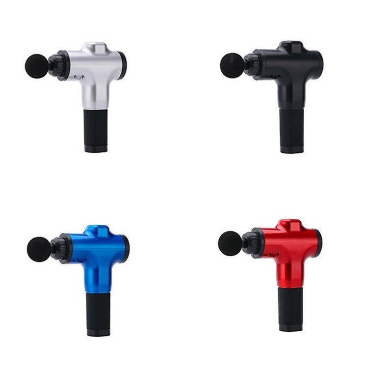 Portable muscle massage gun with four massage heads for full body relaxation