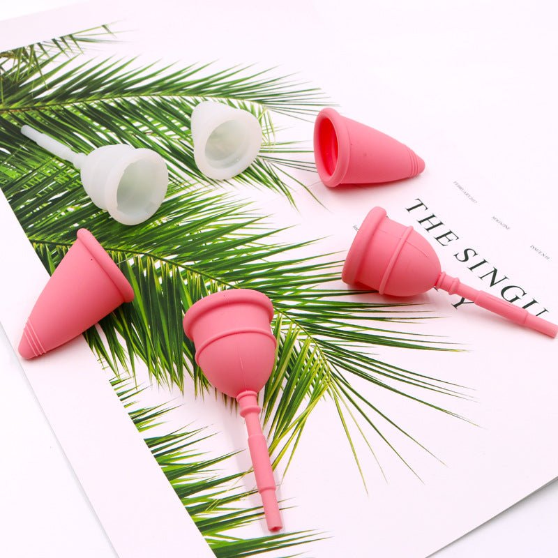 Silicone menstrual cup sterilizer with reusable menstrual cup and flowers