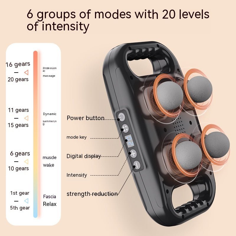 Cordless Percussion Massage Gun with Four Massage Heads for Full Body Relaxation