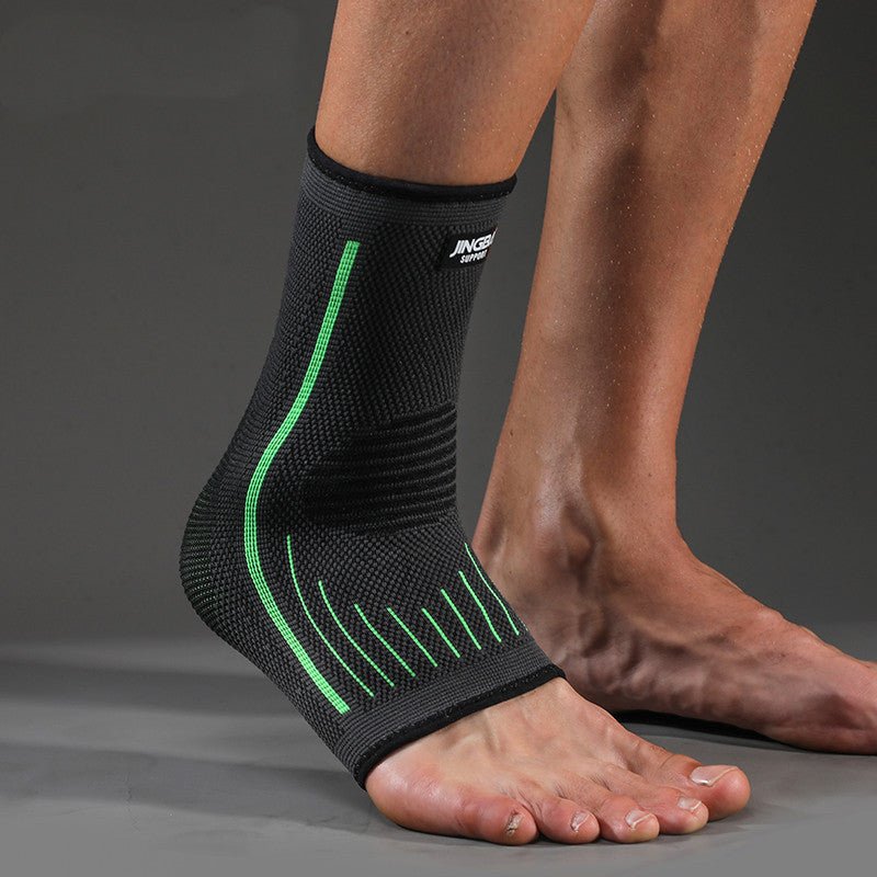 Green ankle support brace with compression for sports and daily comfort