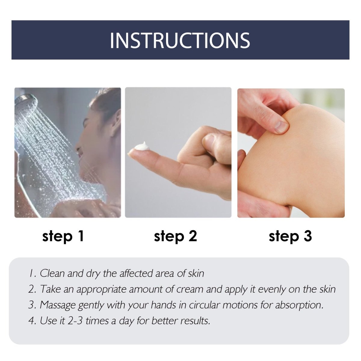 Knee care cream with smooth texture for easy application and absorption