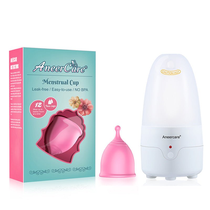Menstrual cup steam cleaning machine with compact design for easy storage