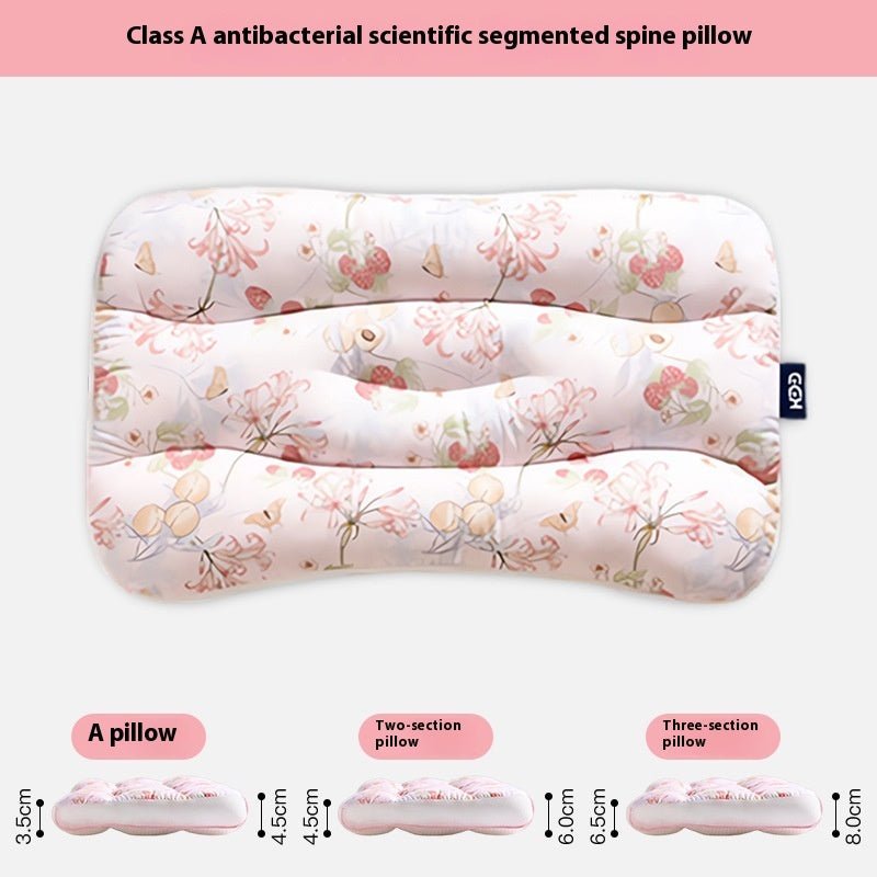 Children's ergonomic pillow with soft cotton fabric