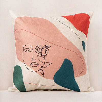 Nordic style throw pillow with abstract line pattern for contemporary living room decoration