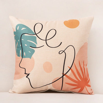 Scandinavian home decor cushion with linen texture and comfortable cotton pillow core