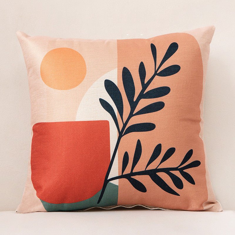 Nordic style throw pillow with abstract line pattern for contemporary living room decoration