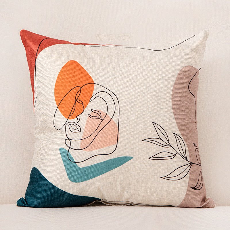 Elegant minimalist throw pillow with soft linen cover for sofa, chair, and bedroom decor