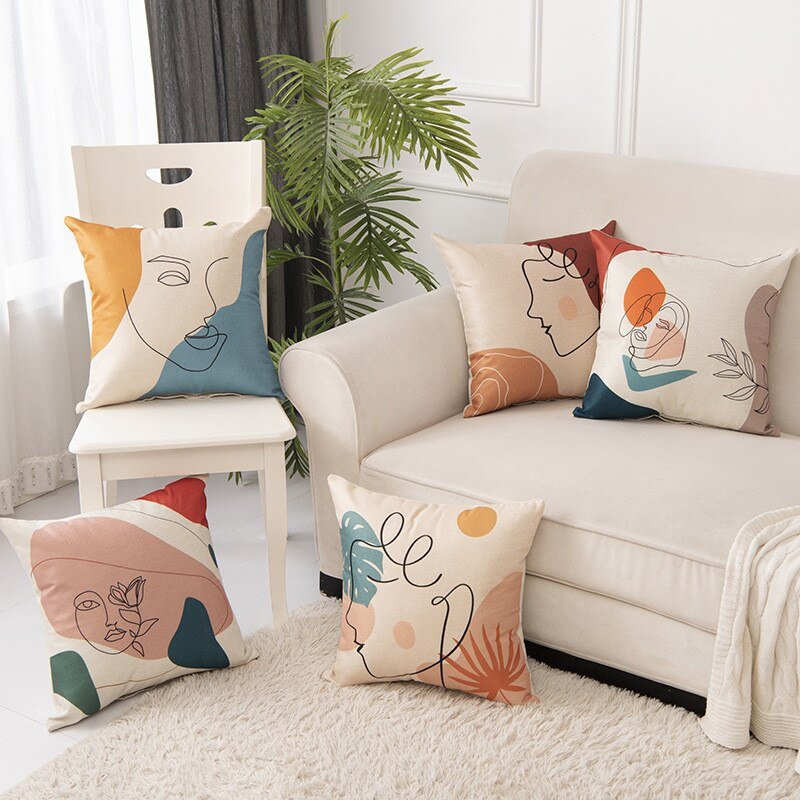 45x45cm minimalist couch cushion with linen cover and soft PP cotton filling