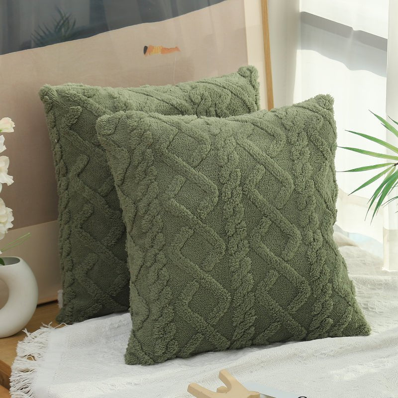 Simple Double-Sided Taffeta Plush Cover Plush Throw Pillow Bedside Lumbar Support Sofa Cushion