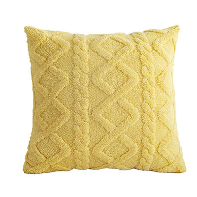 Simple Double-Sided Taffeta Plush Cover Plush Throw Pillow Bedside Lumbar Support Sofa Cushion