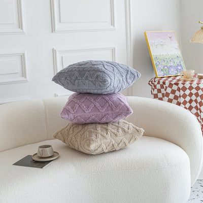 Simple Double-Sided Taffeta Plush Cover Plush Throw Pillow Bedside Lumbar Support Sofa Cushion