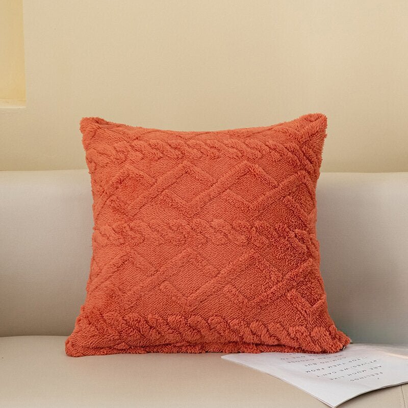 Simple Double-Sided Taffeta Plush Cover Plush Throw Pillow Bedside Lumbar Support Sofa Cushion