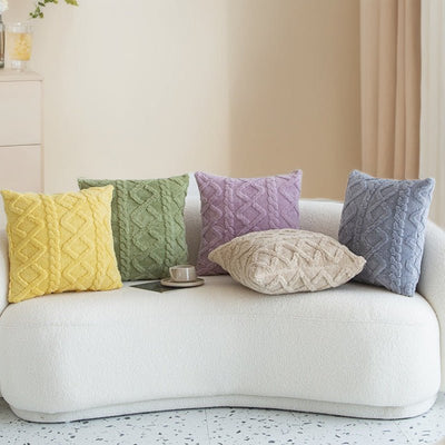 Simple Double-Sided Taffeta Plush Cover Plush Throw Pillow Bedside Lumbar Support Sofa Cushion