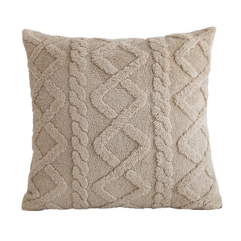 Simple Double-Sided Taffeta Plush Cover Plush Throw Pillow Bedside Lumbar Support Sofa Cushion