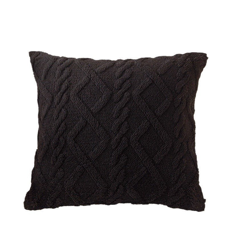 Simple Double-Sided Taffeta Plush Cover Plush Throw Pillow Bedside Lumbar Support Sofa Cushion