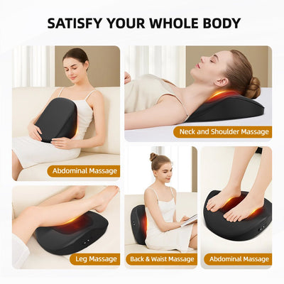 Smart Heated Neck & Back Massage Cushion for Home & Office