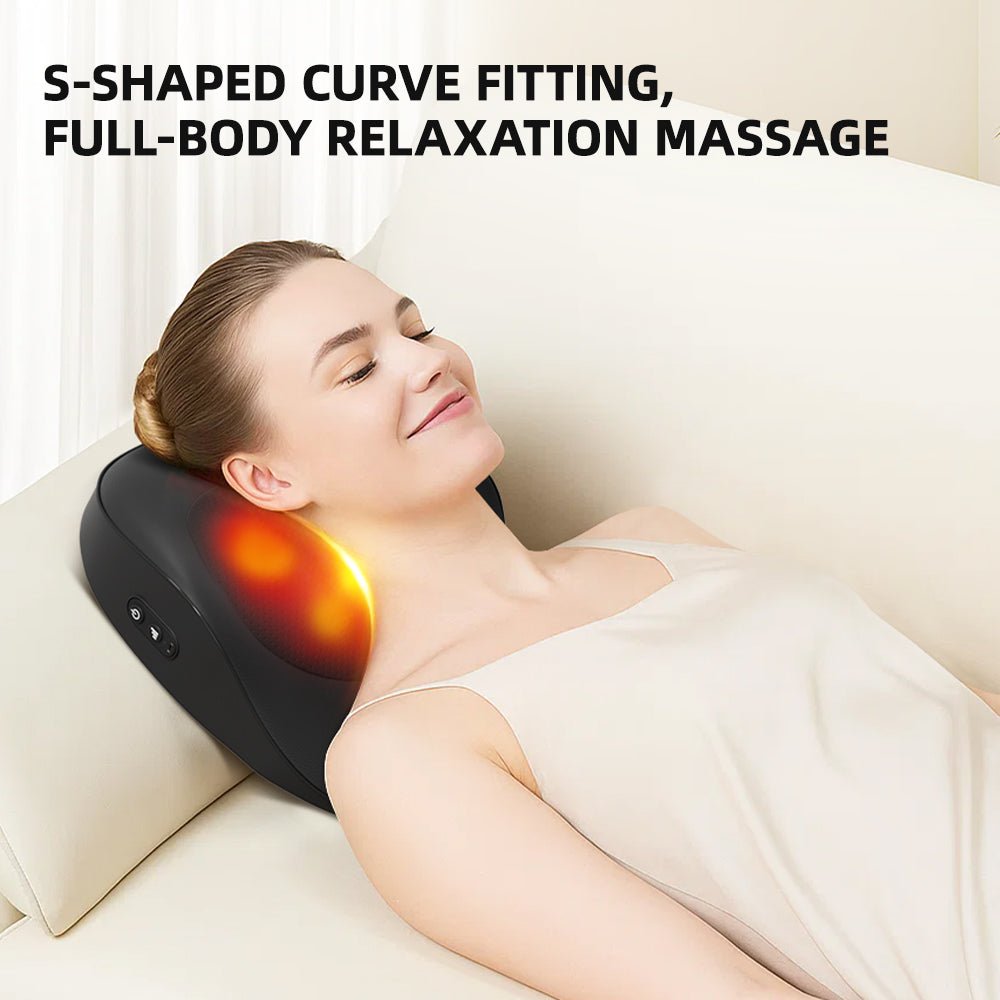 Smart Heated Neck & Back Massage Cushion for Home & Office