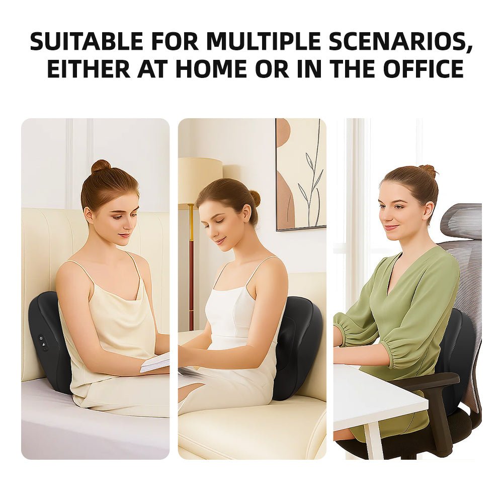 Smart Heated Neck & Back Massage Cushion for Home & Office