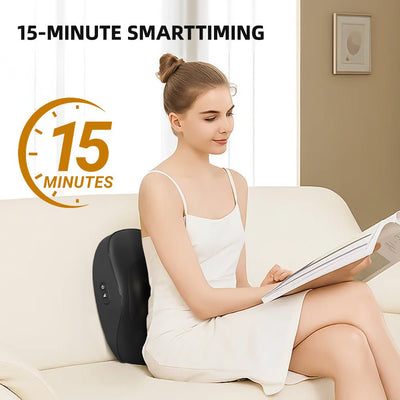 Smart Heated Neck & Back Massage Cushion for Home & Office