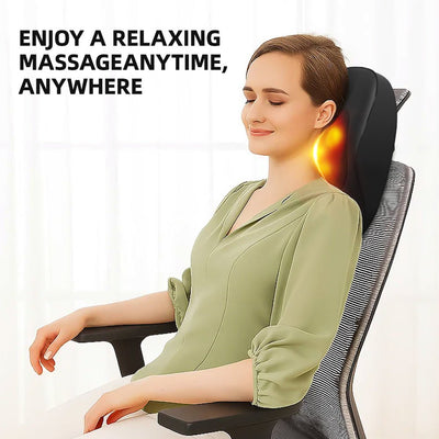 Smart Heated Neck & Back Massage Cushion for Home & Office