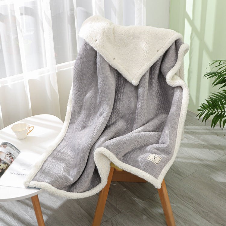 Winter Lamb Fleece Shawl Blanket for Office, Travel & Home