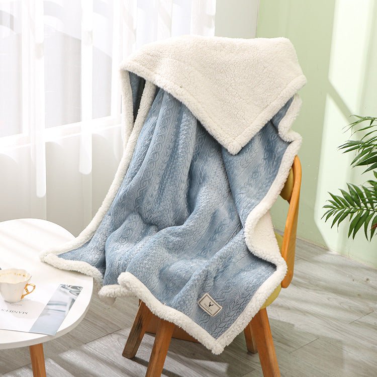 Winter Lamb Fleece Shawl Blanket for Office, Travel & Home