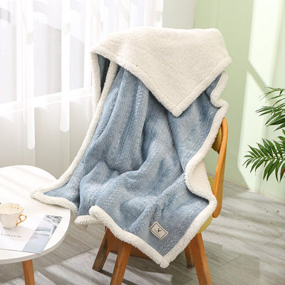 Winter Lamb Fleece Shawl Blanket for Office, Travel & Home